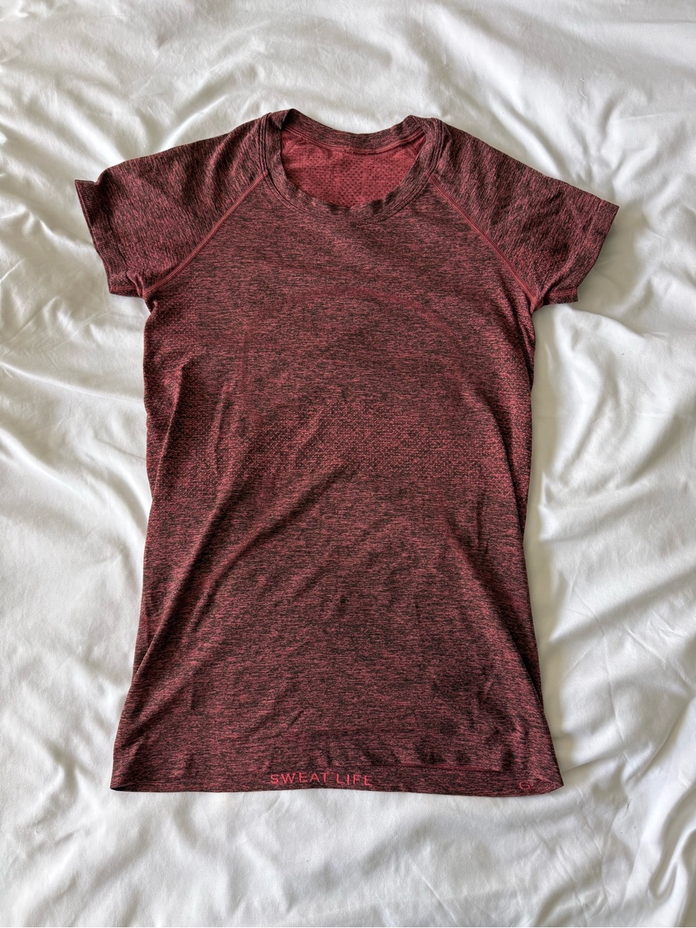 lululemon athletica Heathered Maroon Short Sleeve Performance Tee